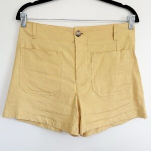 MAEVE by Anthropologie The Colette Linen Shorts Mustard Yellow 29